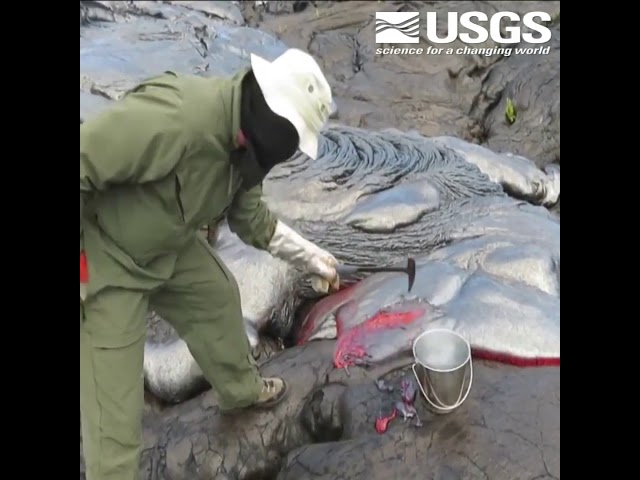 Sampling Hot Molten Lava | Geology Page