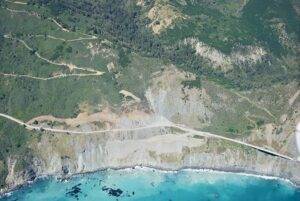 Paul's Slide, at Post Mile 22, has been active for much of the history of Highway 1 on the Big Sur coast. (Photos by Kevin Schmidt/USGS)